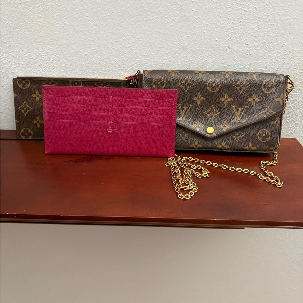 Louis Vuitton Monogram Felicie complete 3 piece set